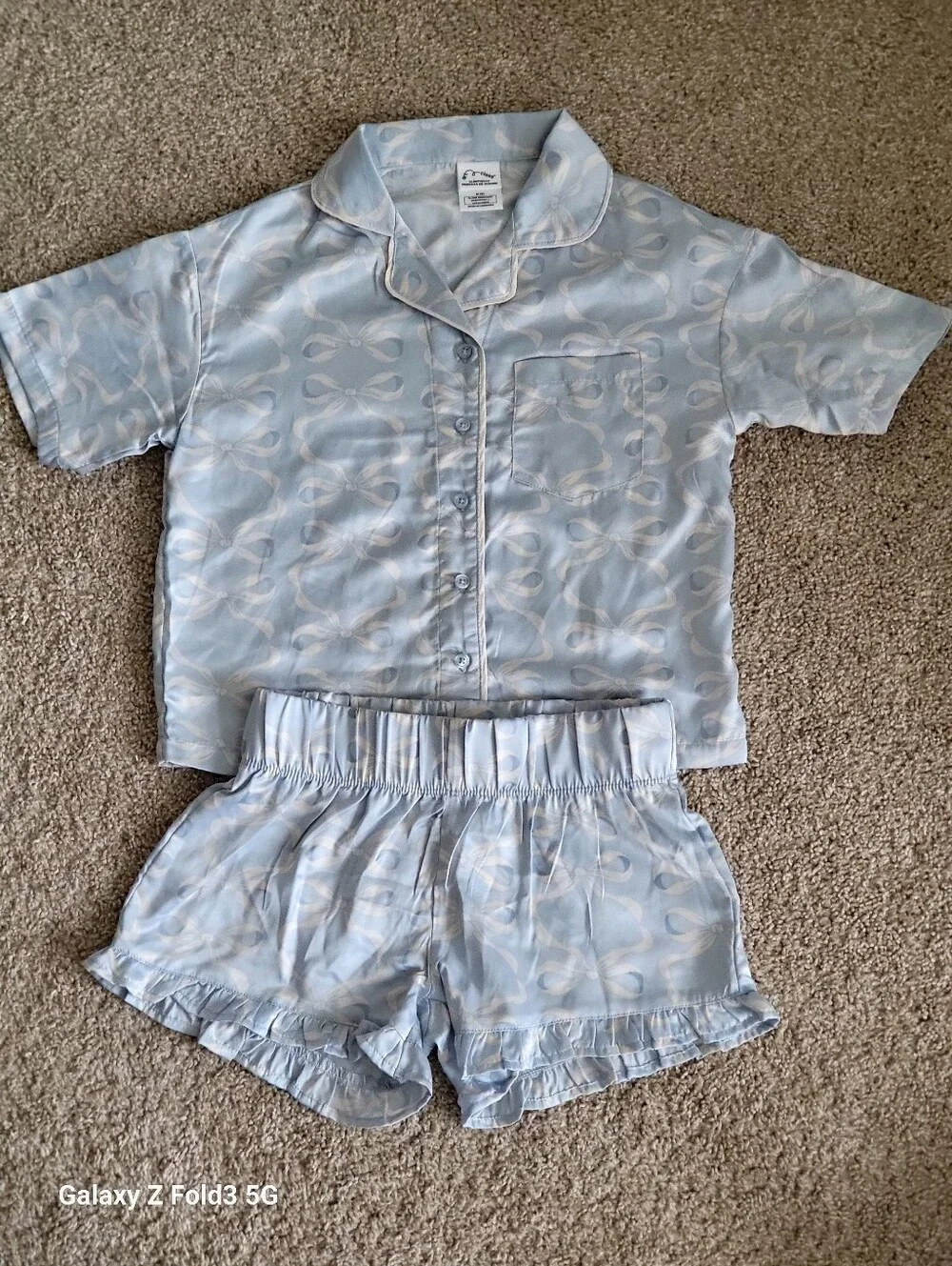 ♥️NWOT♥️ Art Class Light Blue Girls' Short-Sleeve Silky Pajama Set - Picture 8 of 8